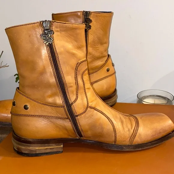 Mark Nason Bitterend Rock Lives Italian Leather Mens Boots Size 10 With Box